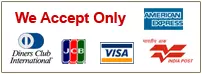 We Accept Visa, Master Card, JCB and Diners Club International