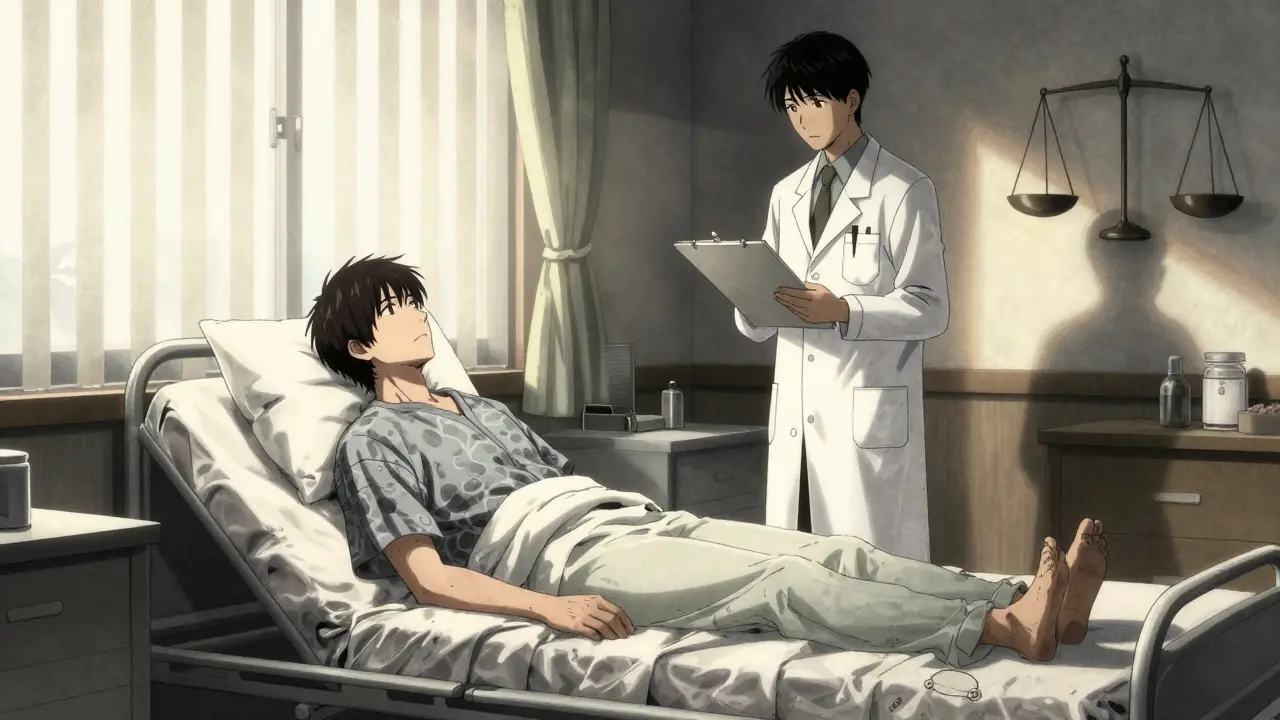 Calm recovery scene with patient relaxing after medical treatment