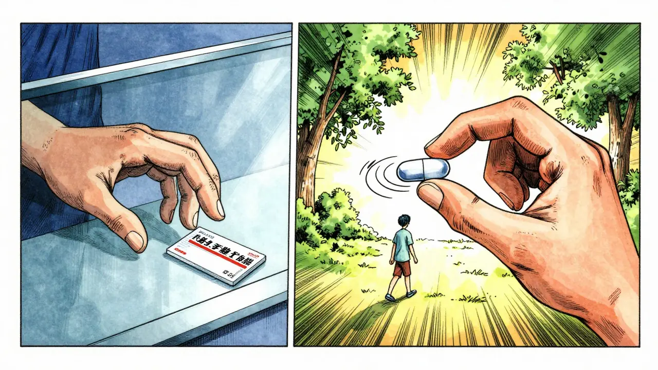 Manga panel showing the positive ripple effect of affordable generic medication