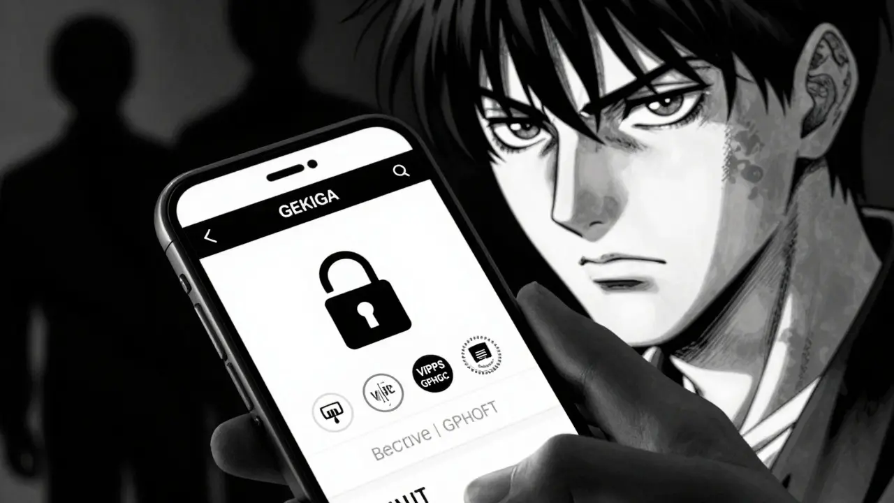 Person verifying safe online pharmacy with security icons on phone