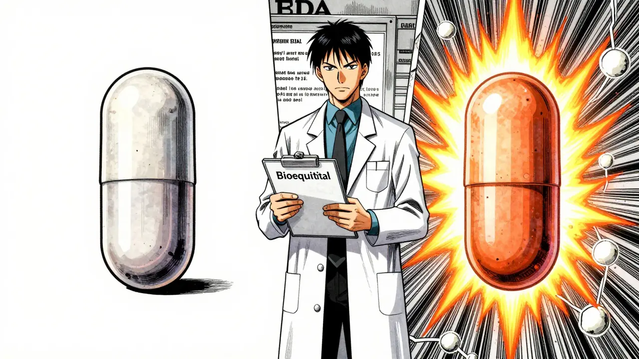 Pharmacist comparing generic and brand name celecoxib pills