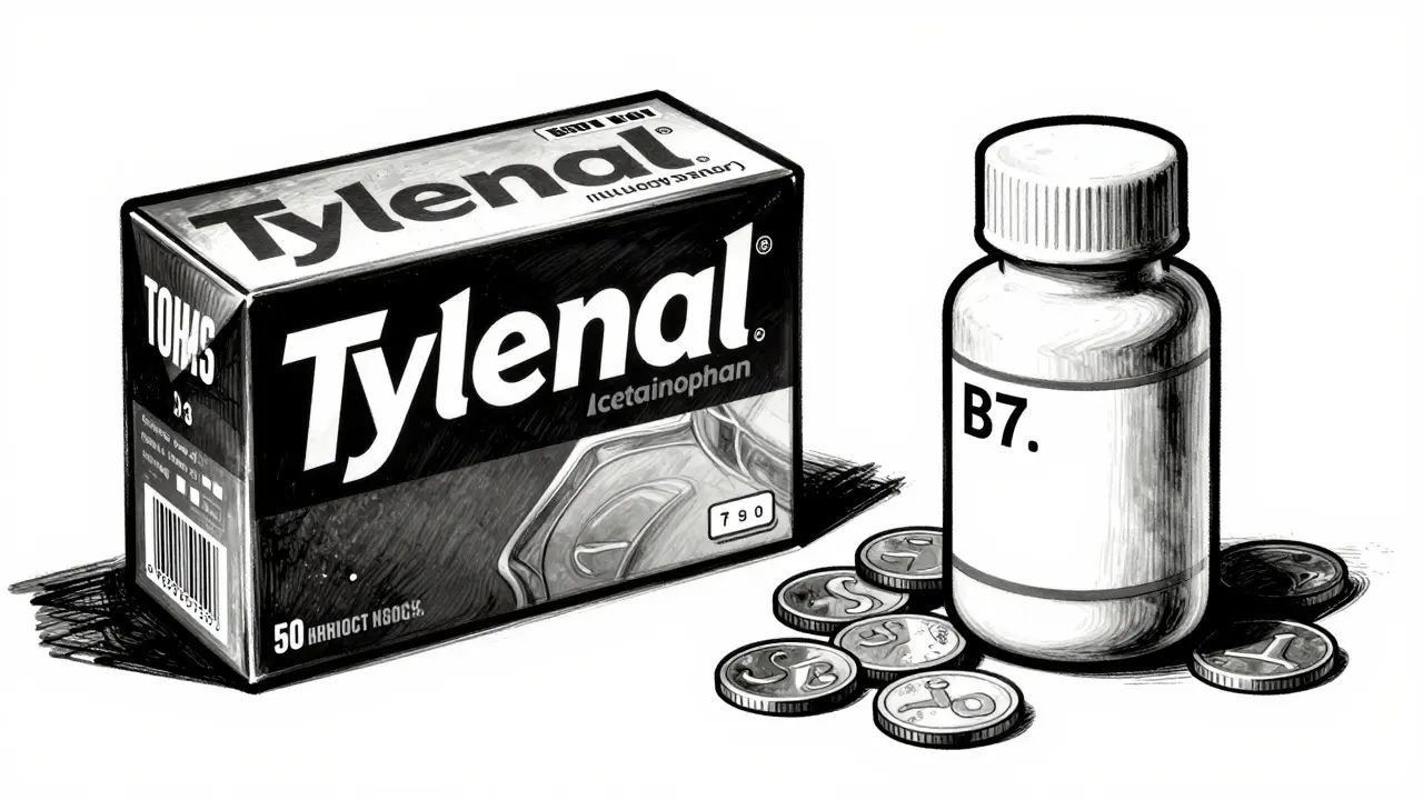 Comparison of expensive brand name vs cheap generic medicine bottles